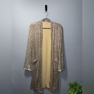 By Together + Collection Sequin Duster Cardigan Jacket w/ Pockets | Size L| EUC